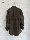 2017 SAINT LAURENT WAXED RUCHED SLEEVE PARKA