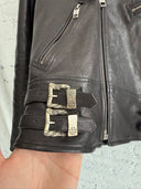 A/W 2023 ERD ‘ROSE BUCKLE’ LEATHER BIKER JACKET