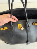 1998 HERMES BIRKIN 40 BLACK TOGO LEATHER