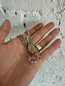 GOROS SILVER AND GOLD PENDANT WITH EAGLE CLASP CHAIN