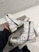 2002 MAISON MARTIN MARGIELA PAINTED SQUARE TOE BOOTS