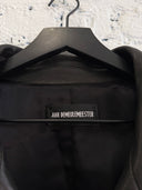 ANN DEMEULEMEESTER RAW HEM LEATHER TRENCH COAT
