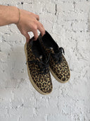 SAINT LAURENT LEOPARD PRINT CANVAS SNEAKERS