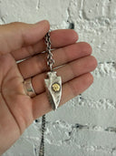 GOROS MULTI FEATHER/ARROWHEAD/CLAW NECKLACE WITH EAGLE/WHEEL CLASP