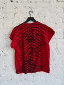 SAINT LAURENT RED TIGER PRINT TEE