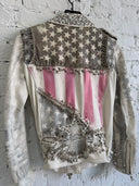 S/S 2011 BALMAIN ‘SAFETY PIN’ FLAG LEATHER JACKET (RENTALS ONLY)