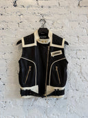 BALMAIN LAMBSKIN LEATHER TWO TONE VEST
