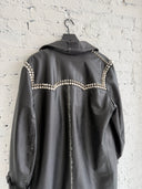 MARKING DISTANCE ‘HORNBALL’ LEATHER TRENCH COAT