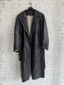 ERD BELTED PANELLED LEATHER TRENCH COAT