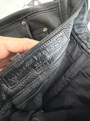 CHROME HEARTS FLEUR KNEE LEATHER PANTS