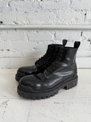 BALENCIAGA BLACK LEATHER ‘STRIKE’ BOOT