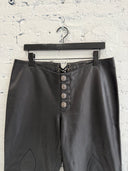 CHROME HEARTS 1/1 LACE UP FLEUR KNEE LEATHER PANTS
