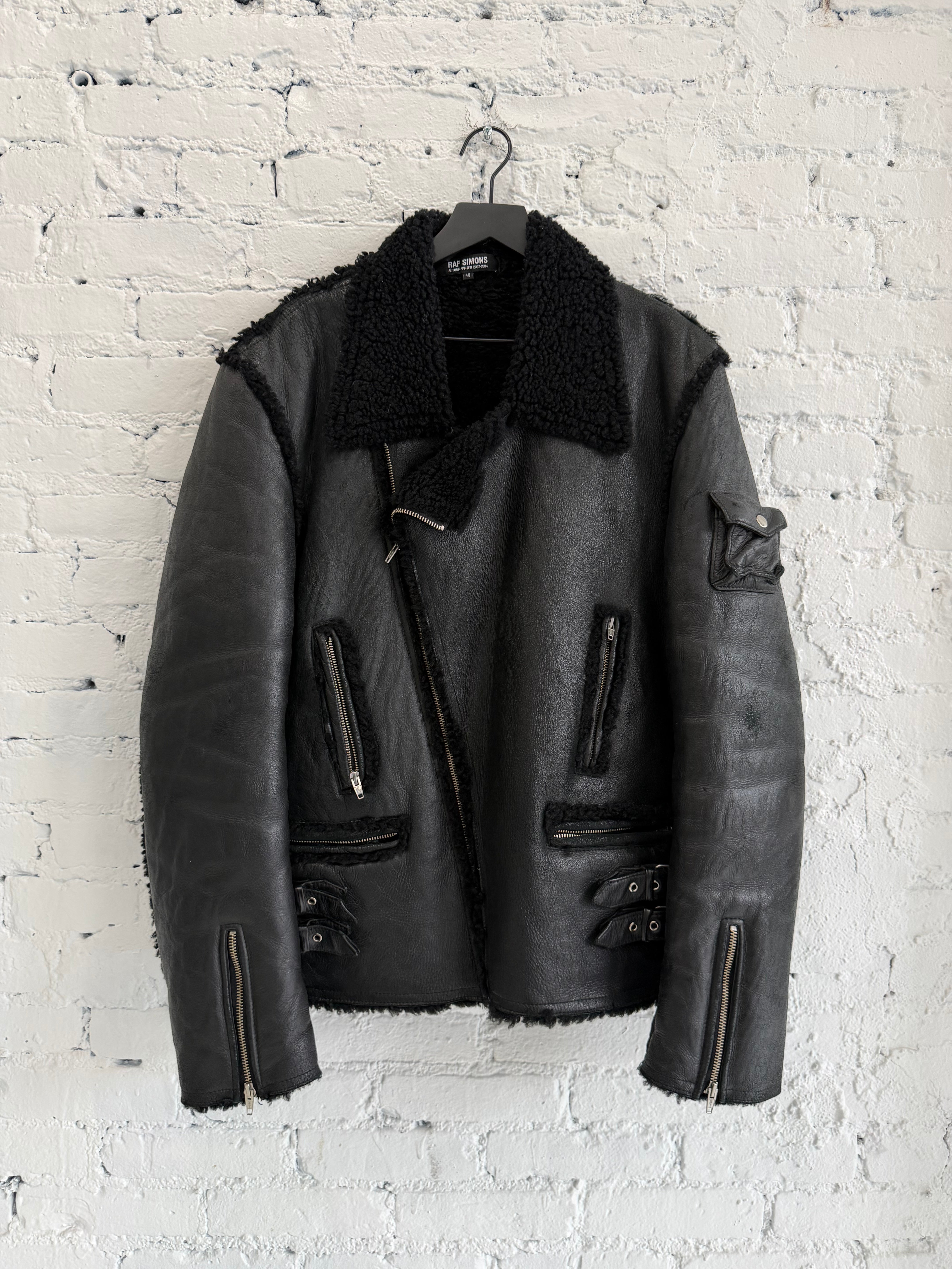 A/W 03-04 RAF SIMONS ‘CLOSER’ SHEARLING LINED LEATHER JACKET – Lost ...