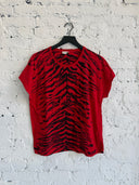 SAINT LAURENT RED TIGER PRINT TEE