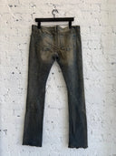 RICK OWENS ‘SPIRAL’ CUT WASHED FLARED DENIM