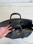1998 HERMES BIRKIN 40 BLACK TOGO LEATHER
