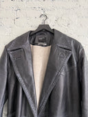 ERD BELTED PANELLED LEATHER TRENCH COAT