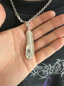 GOROS GOLD AND TURQUOISE XL FEATHER ON ON ROPE NECKLACE