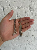 GOROS SILVER AND GOLD PENDANT WITH EAGLE CLASP CHAIN