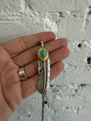 GOROS MULTI FEATHER/ARROWHEAD/CLAW NECKLACE WITH EAGLE/WHEEL CLASP