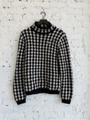SAINT LAURENT WOOL DIAMOND MOTIF TURTLE NECK SWEATER