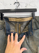 RICK OWENS ‘SPIRAL’ CUT WASHED FLARED DENIM