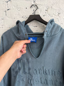 MARKING DISTANCE DISTRESSED LOGO HOODIE