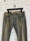 RICK OWENS ‘SPIRAL’ CUT WASHED FLARED DENIM