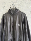BALENCIAGA HOODED LEATHER TRACK JACKET