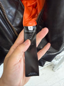 BALENCIAGA LEATHER HOODED BOMBER JACKET