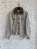 A/W 2013 MAISON MARGIELA FUR COLLAR DENIM JACKET