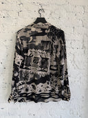 2013 SAINT LAURENT ‘SKULL COLADA’ SILK BUTTON UP SHIRT
