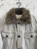 A/W 2013 MAISON MARGIELA FUR COLLAR DENIM JACKET