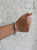 CHROME HEARTS SMALL CUBAN LINK FLORAL ID BRACELT