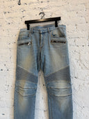 BALMAIN MOTO DENIM