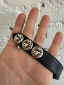 CHROME HEARTS ‘ROLLING STONES’ LEATHER SNAP BRACELET