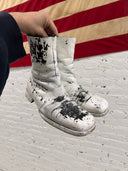 2002 MAISON MARTIN MARGIELA PAINTED SQUARE TOE BOOTS