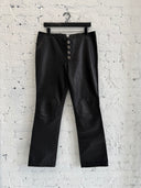 CHROME HEARTS 1/1 LACE UP FLEUR KNEE LEATHER PANTS