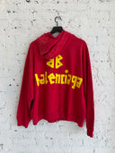 BALENCIAGA TAPE LOGO ZIP UP HOODIE