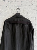 RICK OWENS WAXED SUEDE WORK SHIRT