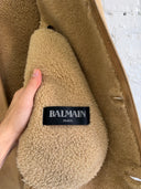 A/W 2016 BALMAIN HOODED SHEARLING MOUTON COAT