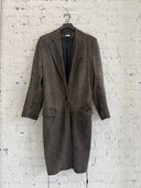 ANN DEMEULEMEESTER CRACKED LEATHER TRENCH COAT