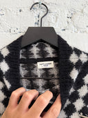SAINT LAURENT WOOL DIAMOND MOTIF TURTLE NECK SWEATER