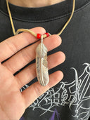 GOROS SILVER XL FEATHER ON STRING NECKLACE