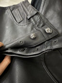 CHROME HEARTS FLEUR KNEE LEATHER PANTS