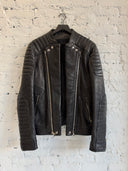 BALMAIN QUILTED LEATHER RIDER JACKET
