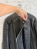 BALMAIN QUILTED LEATHER RIDER JACKET