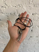 GOROS XL SILVER FEATHER WITH ARROWHEAD ON ROPE NECKLACE