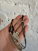 GOROS XL SILVER FEATHER WITH ARROWHEAD ON ROPE NECKLACE